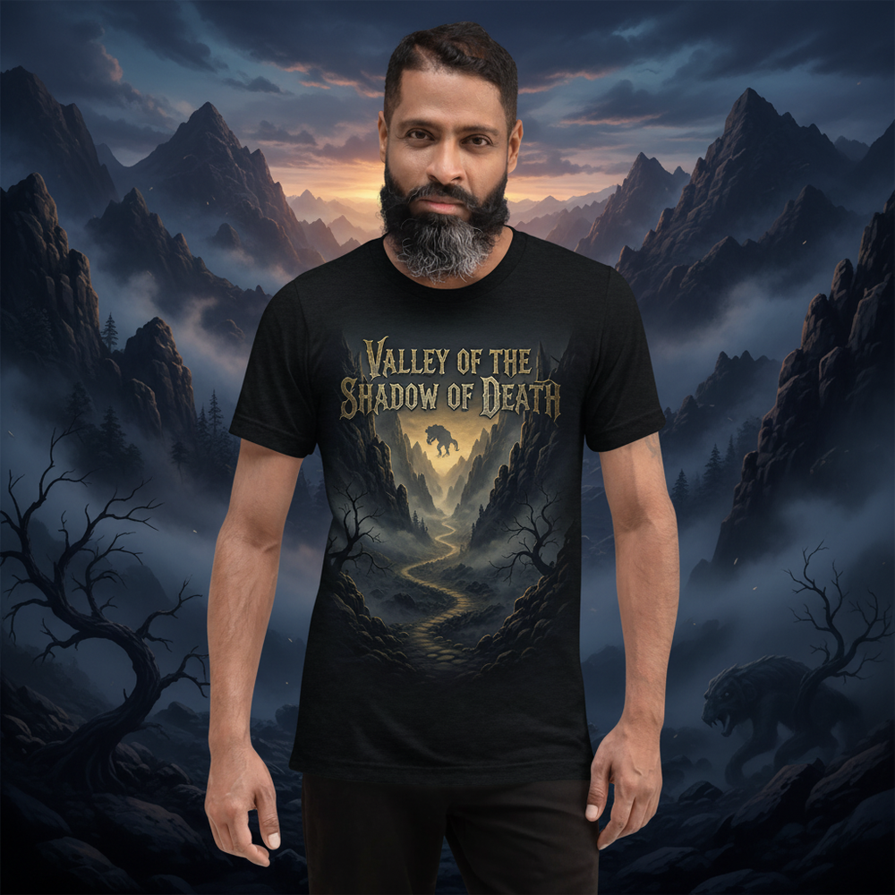 Valley T-shirt with mountain valley background